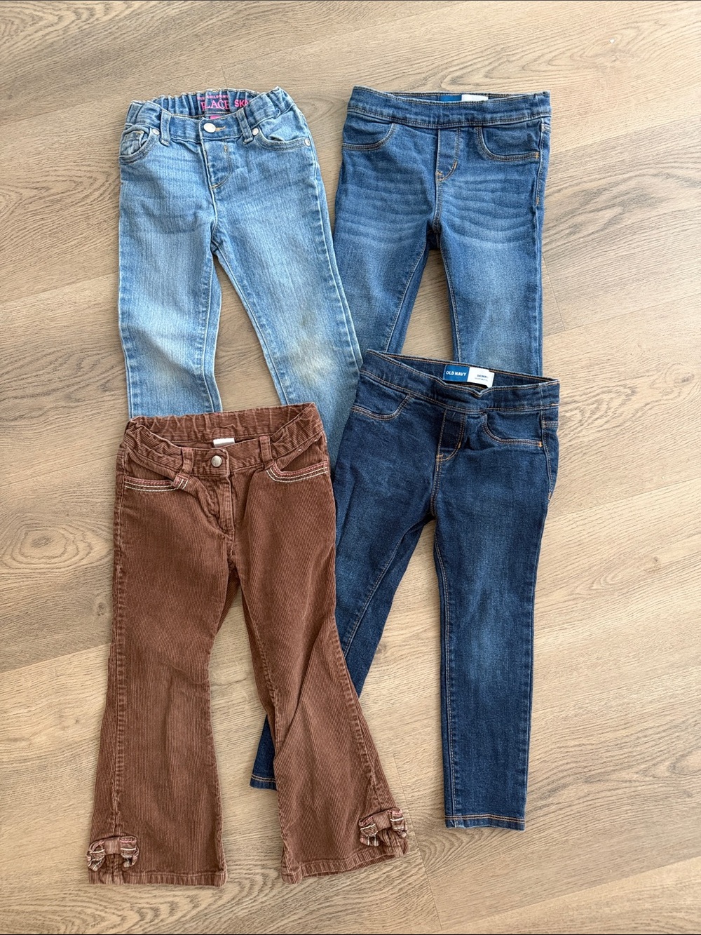 Girls 4-Pack Stretch Jeans & Corduroy Pants - Blue and Brown